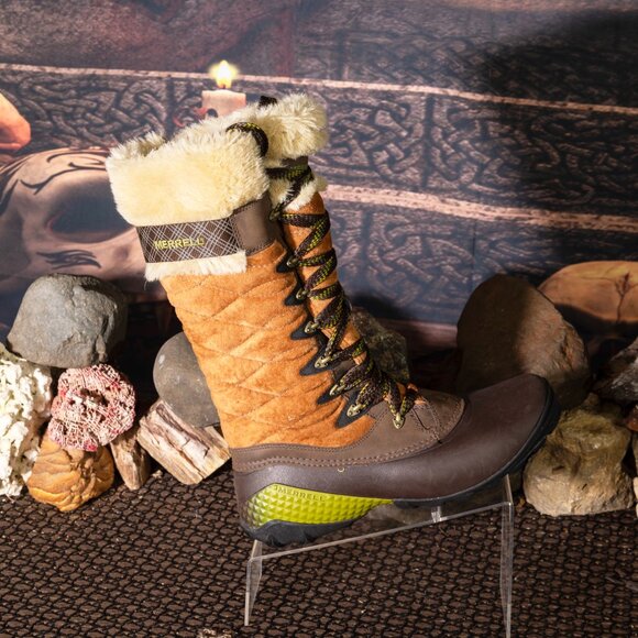 Merrell Tall 14" Waterproof Boots Womens sz 10 suede Lined Zipper very good + - Picture 16 of 16